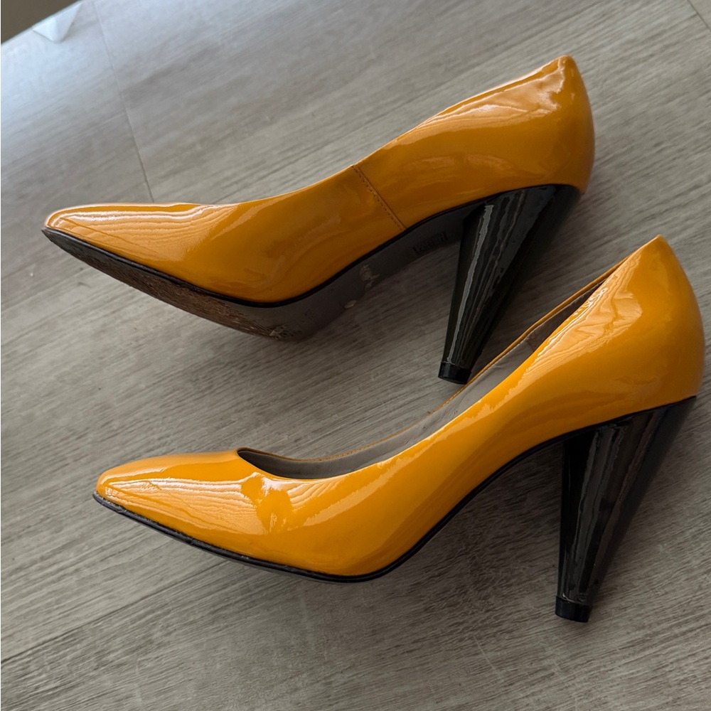 Topshop Vibrant Yellow Patent Heels